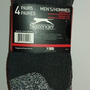 Slazenger, Boot socks, for sock size 10-13, dark grey with stripes. New.